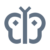 Butterfly outline icon representing log transformation and enrichment