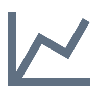 Chart line icon showing upward trend, representing cost savings visualization