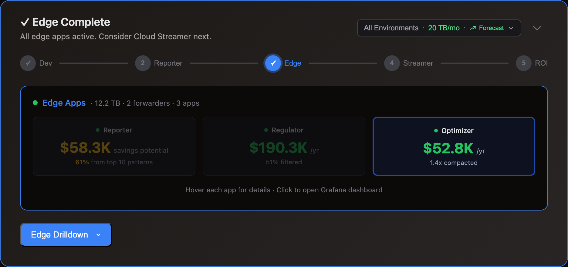Log10x Edge Optimizer reducing log volume